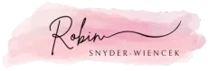 “Robin Snyder-Wiencek” logo on a pink watercolor background