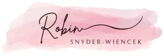 “Robin Snyder-Wiencek” logo on a pink watercolor background
