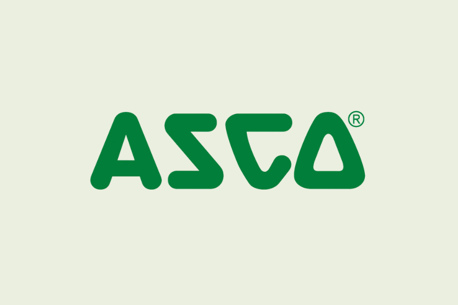 ASCO logo in green on a light background