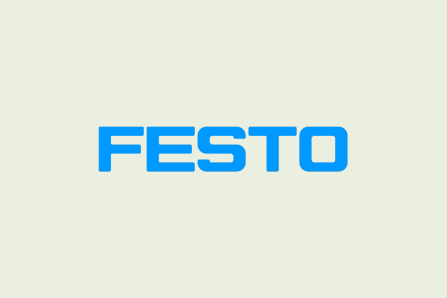 Blue FESTO logo on a light background