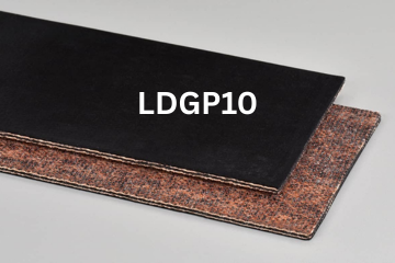 Light Duty General Purpose conveyor belt labeled LDGP10 with description of 2-Ply Poly 70 PIW Black Checkout Belt
