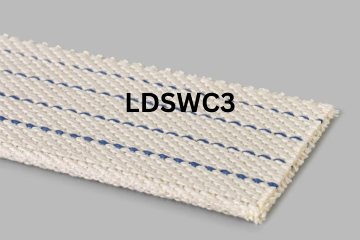 Light Duty Solid Woven Cotton conveyor belt labeled LDSWC3 with description of 4-Ply Solid Woven Cotton