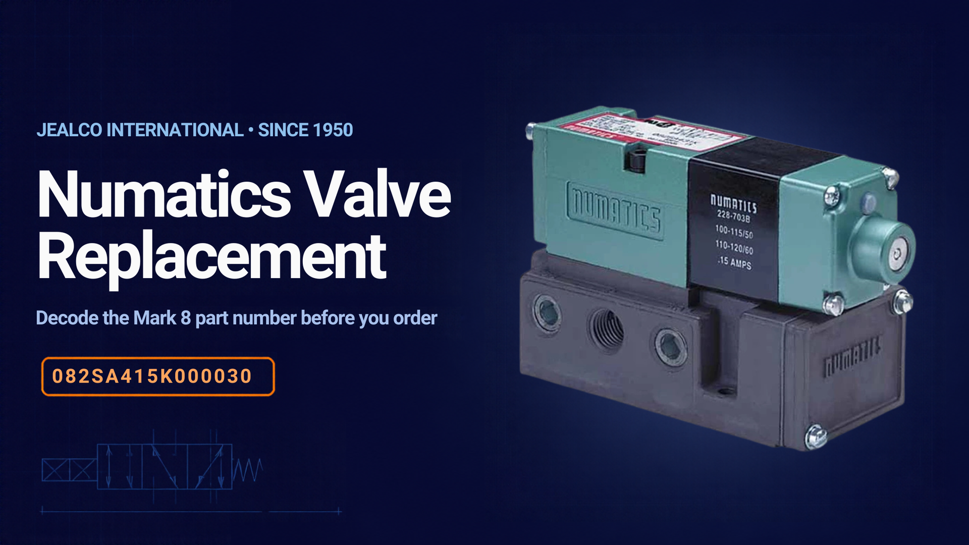 Numatics Mark 8 solenoid valve 082SA415K000030 on its manifold block