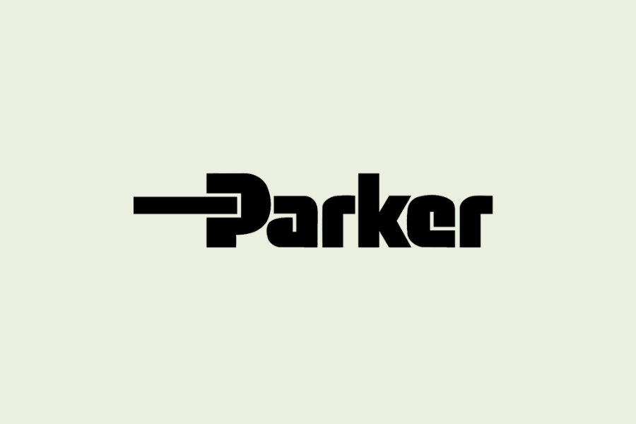Black Parker logo on a light background