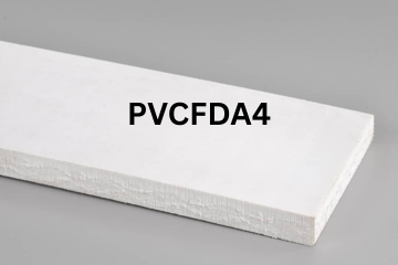 PVC FDA conveyor belt labeled PVCFDA4 with description of PVC 450 White C X C SC/FR/OR/FDA
