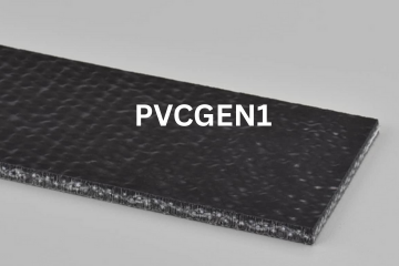 PVC General conveyor belt labeled PVCGEN1 with description of PVC 120 Blk C X C
