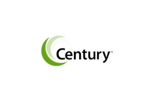 Century logo: green crescent graphic next to the word