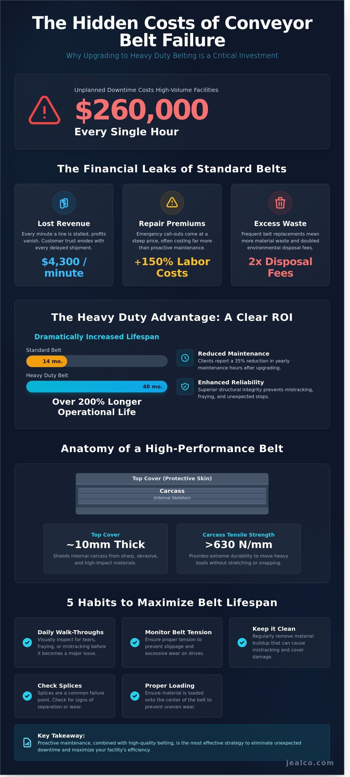 Infographic about the Hidden Costs of Conveyor Belt Failure.