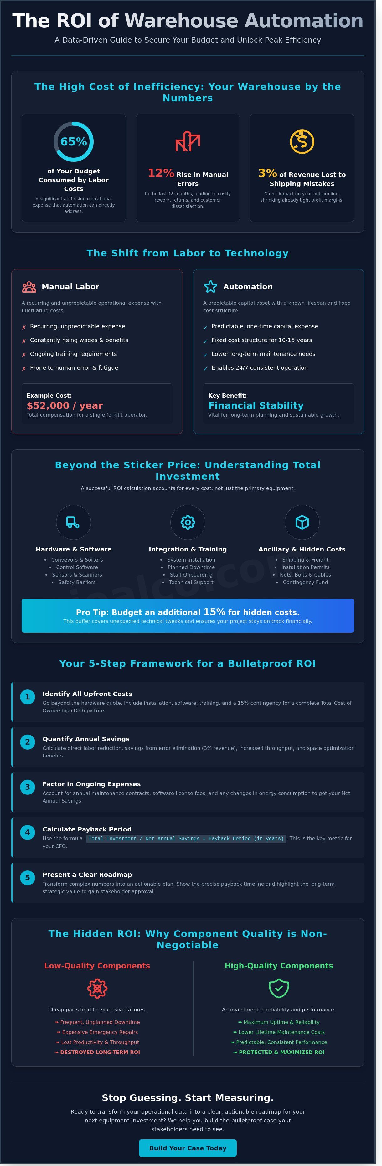Infographic about ROI for warehouse automation