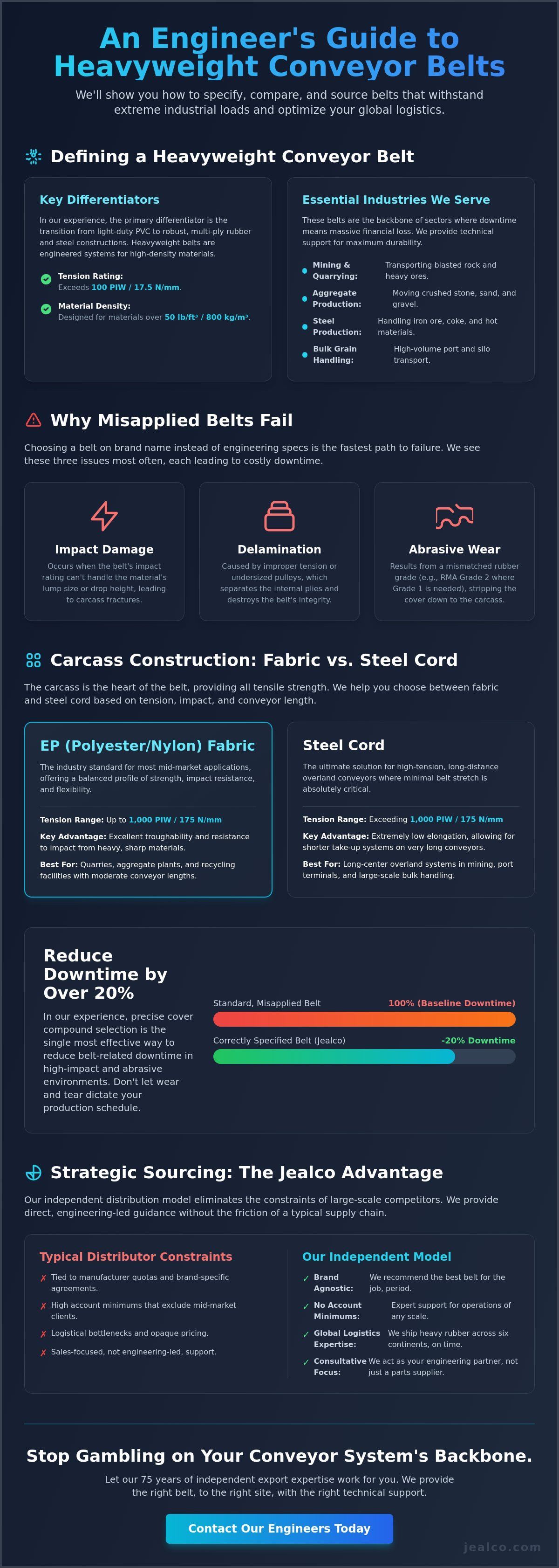 Infographic about a Guide to Heavyweight Conveyor Belts