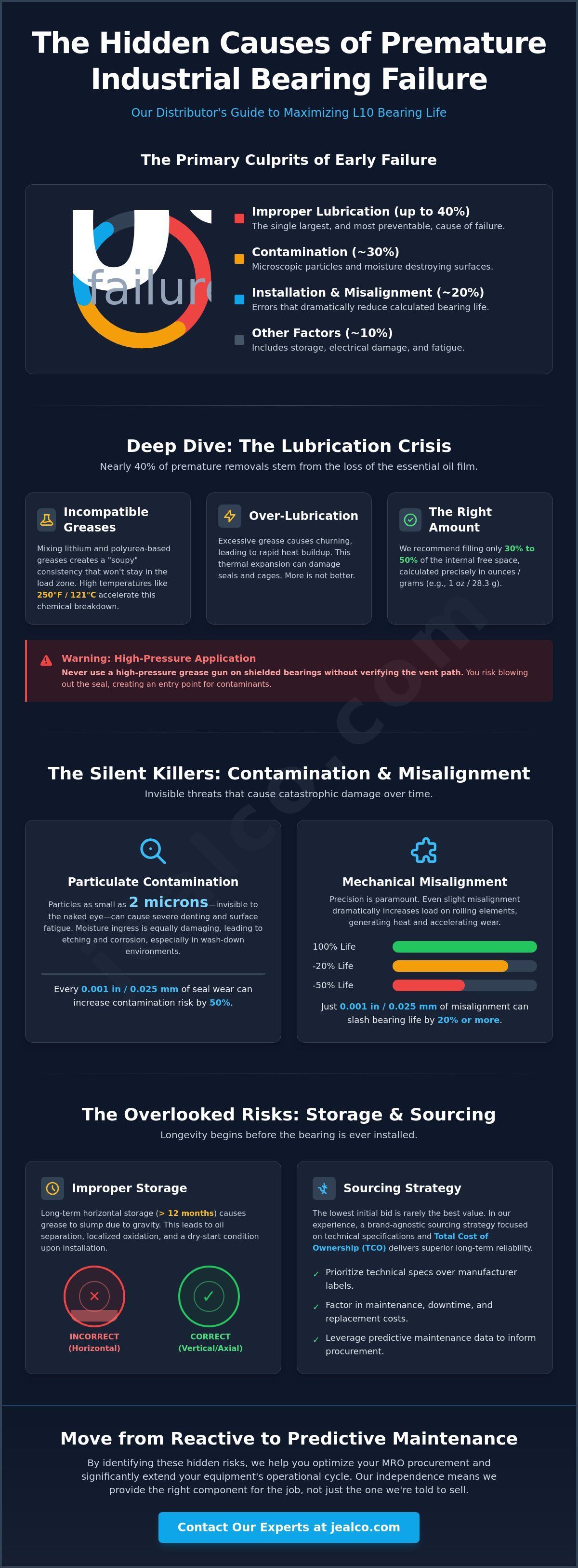 Infographic of the Hidden Causes of Industrial Bearing Failure