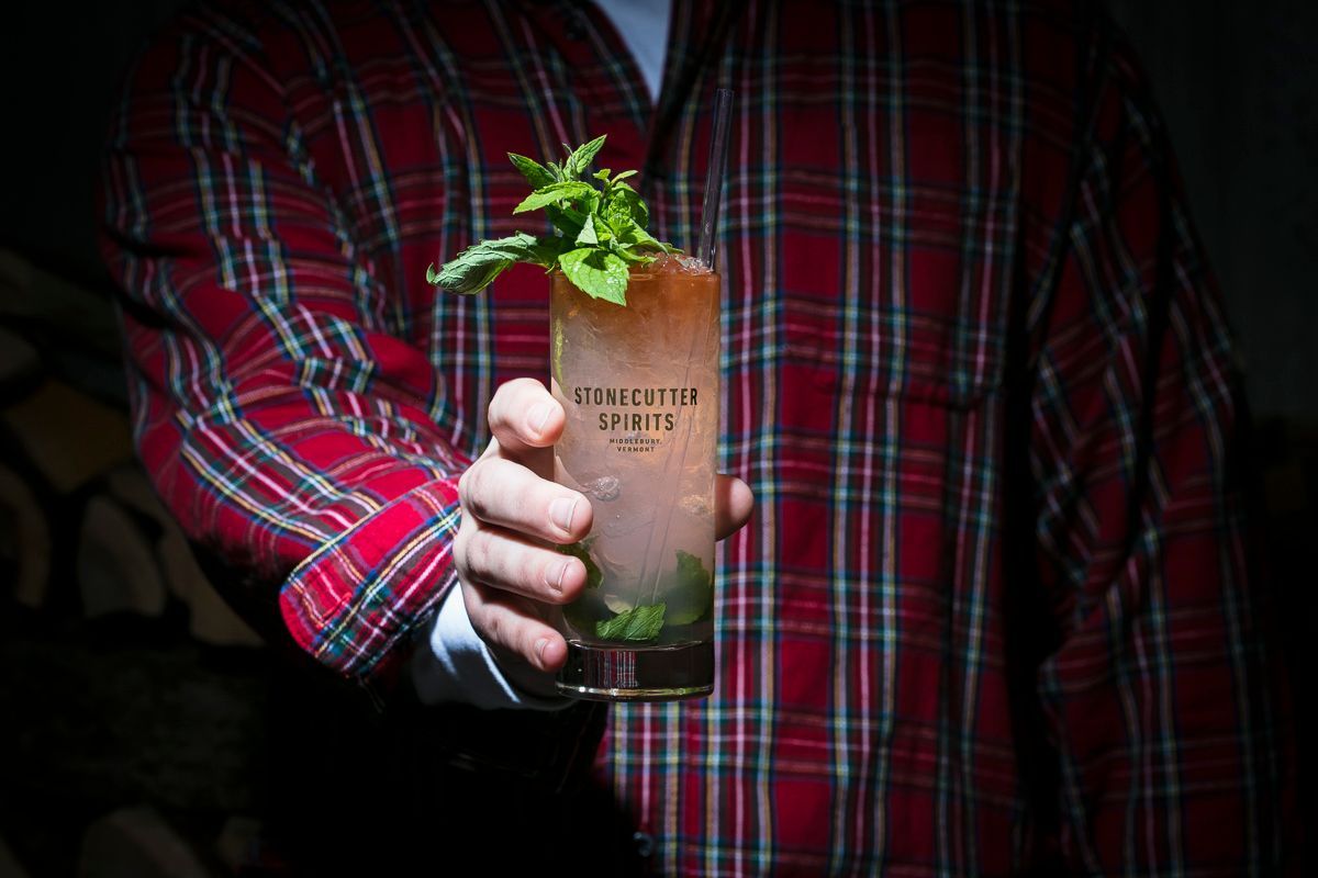 Twin Peaks themed cocktail shoot for Stonecutter Spirits. Beverage photography by JAM Creative, photographers in Burlington Vermont. 
