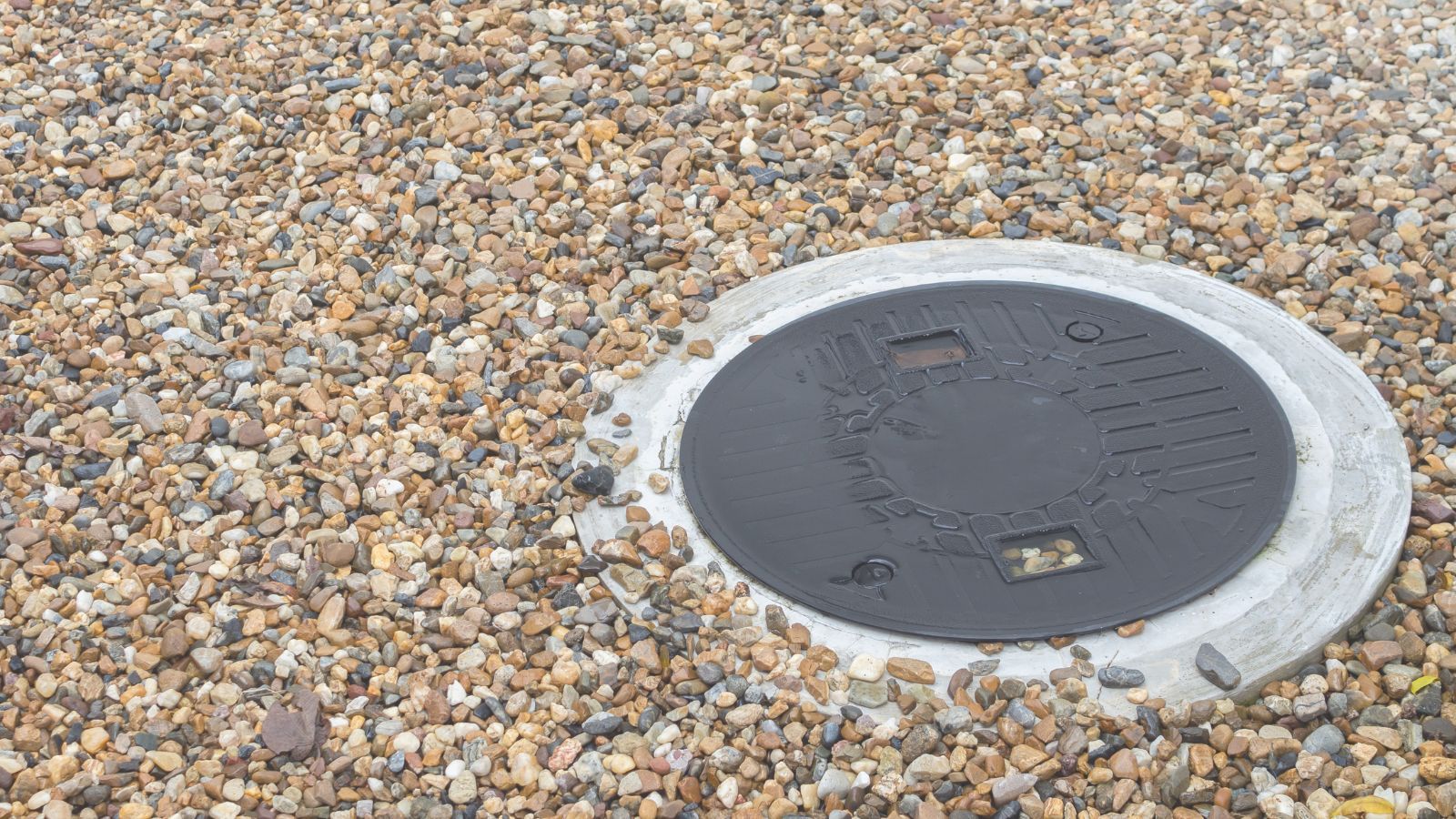septic system surrounded by gravel