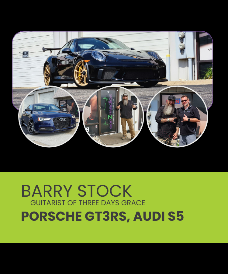 Barry Stock, Guitarist of Three Days Grace, Porsche GT3RS, Audi S5 - A customer at CarZmedics