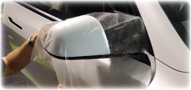 Clear Bra Install On Mirror Back