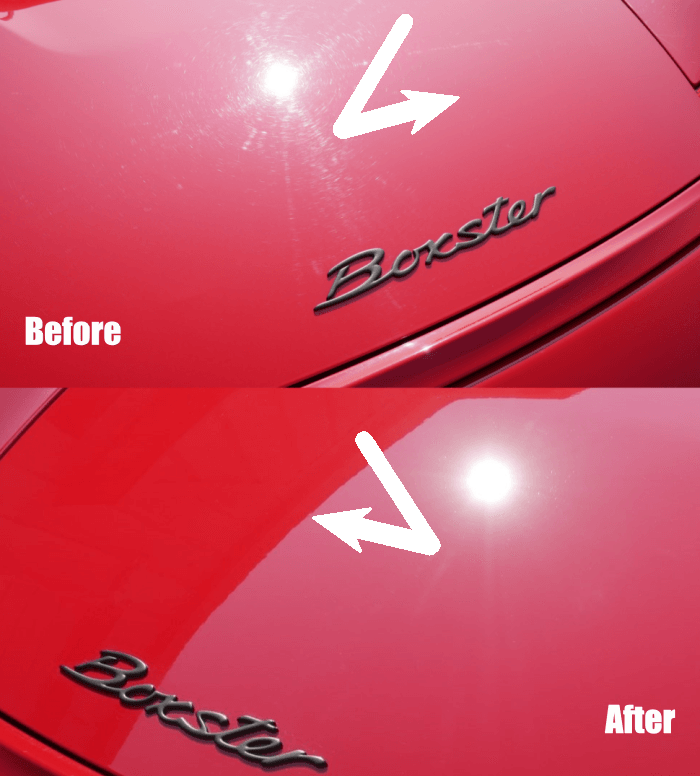 Sun Ray Reflecting Scratches On Porsche Boxster