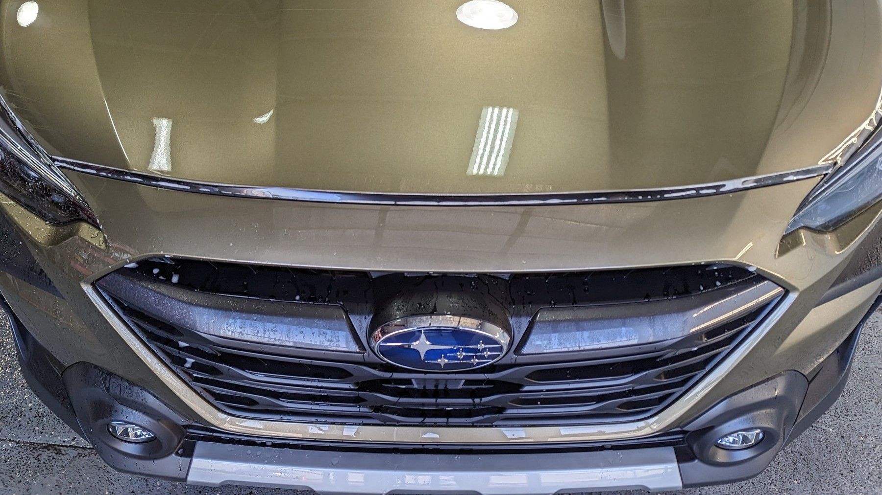 Subaru after receiving paint protection film (PPF) installation on the hood.