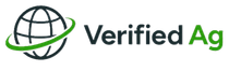 Verified Ag logo with globe icon and green swoosh on white background