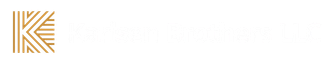 A white background with a gold letter k on it.