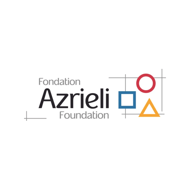 A logo for the azrieli foundation with geometric shapes