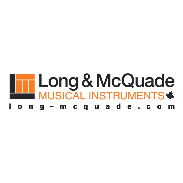 Long & mcquade musical instruments logo on a white background