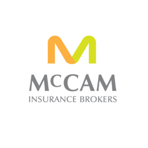 A logo for mccam insurance brokers is shown