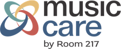 A logo for music and care by room 217.