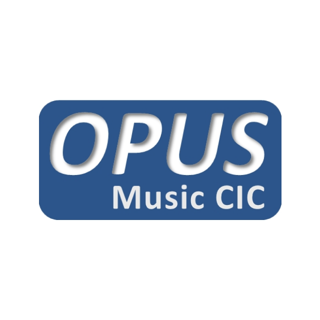 Opus music cic logo on a white background