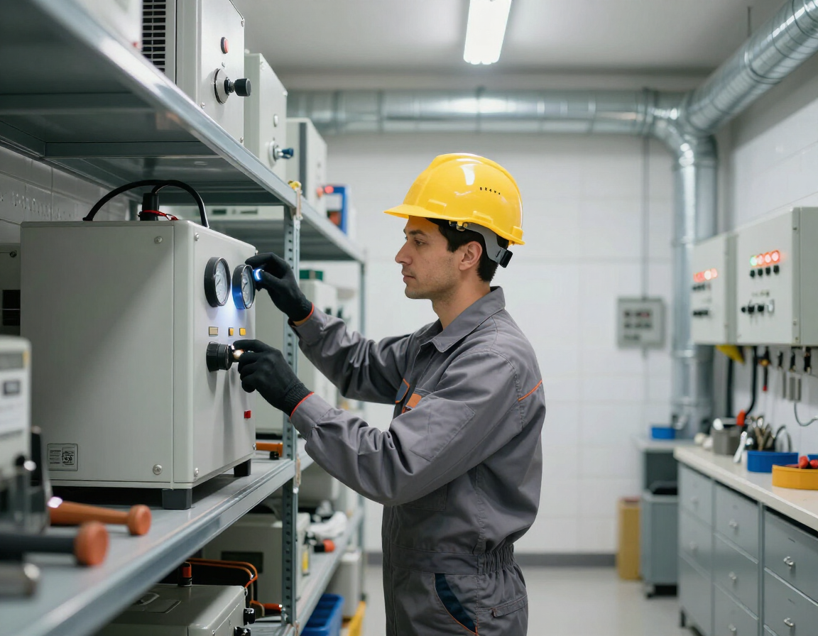 Inspección técnica de equipos en sala de máquinas