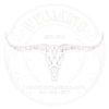 Round white logo with a longhorn skull and faded text, including &ldquo;EST 2012&rdquo; and &ldquo;Longhorns.&rdquo;