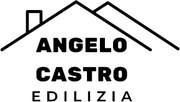Logo di Angelo Castro Edilizia con profilo del tetto nero e testo nero in grassetto su sfondo bianco.