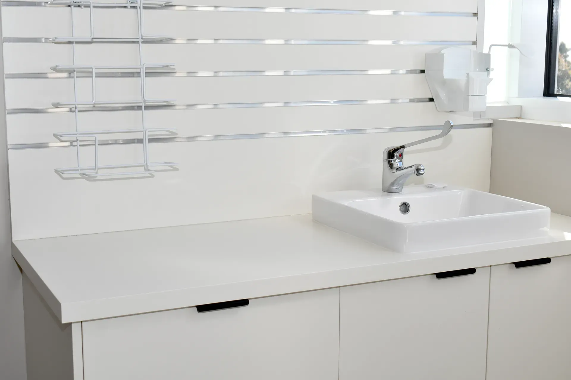 Custom medical centre bathroom cabinets by Creative Cabinetry, Ballarat