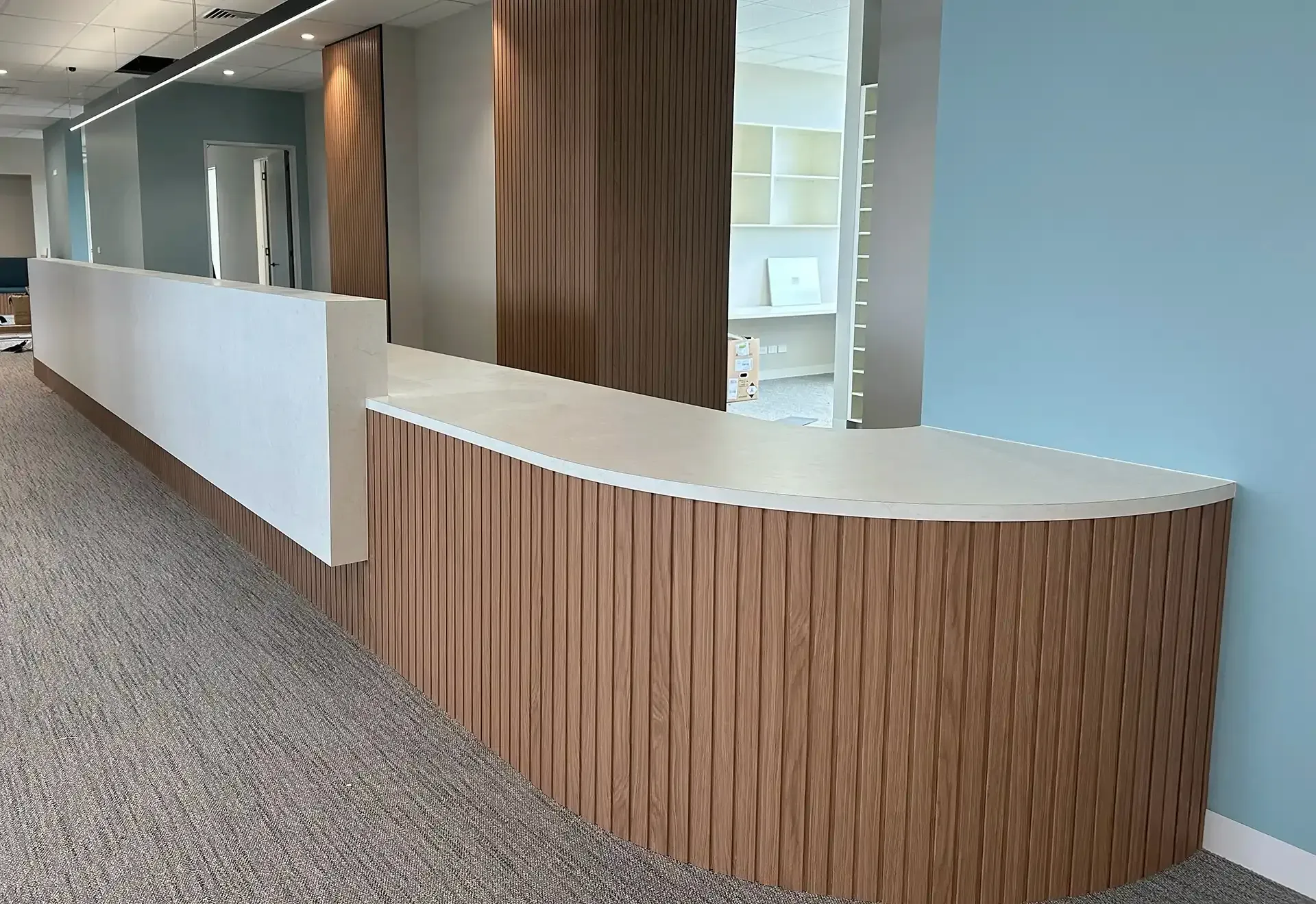 New office cabinetry for busy reception area