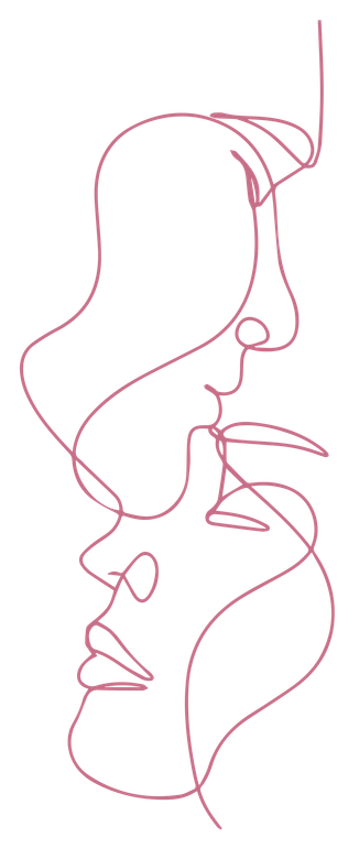 Couple face line art