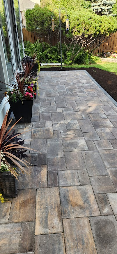 Landscaping hardscape with plants