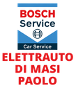 Bosch Service Car Service logo with red and blue text: Elettauto di Masi Paolo