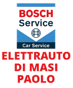 Bosch Service Car Service logo with red and blue text: Elettauto di Masi Paolo