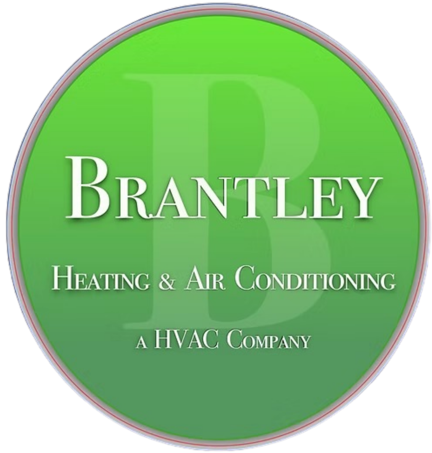 Brantley Heating & Air Conditioning logo in a green circular seal with white text