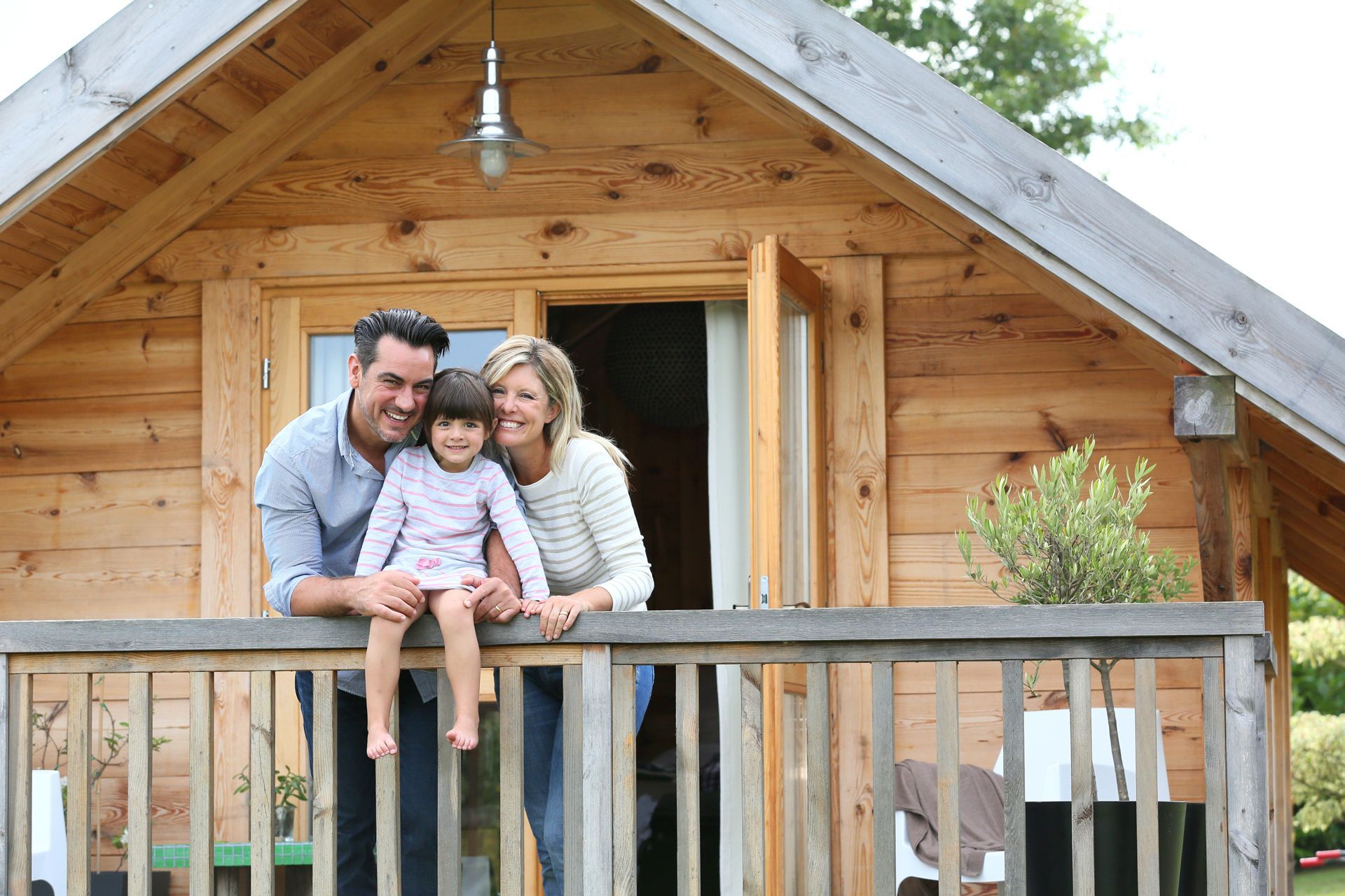 Happy Family on a Vacation House