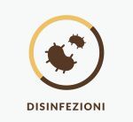 Grafica marrone e beige con batteri, etichetta 
