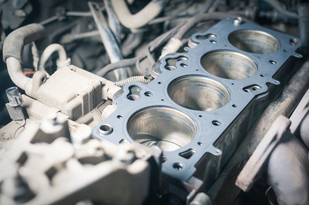 Engine Block With a Head Gasket, Showing Exposed Cylinders in a Car Engine — Enterprise Auto Repairs in Kunda Park, QLD