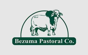 Bezuma Pastoral Co. logo with a green goat and text under an arched line