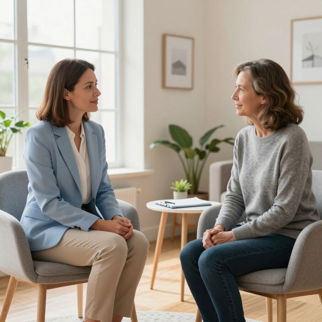 Two women talking