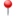 Red pushpin on a white background with a tiny black handle