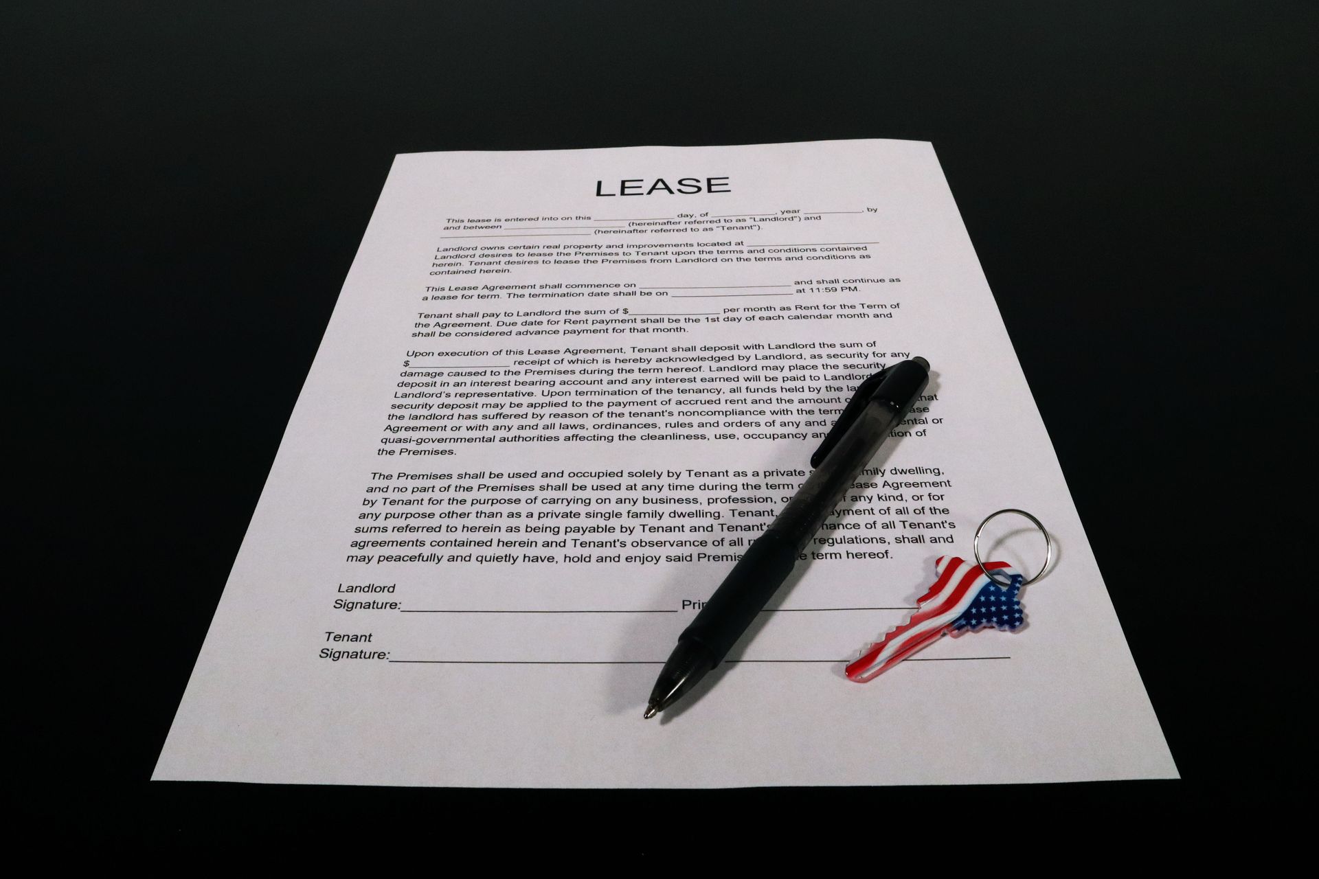 leasing paper for apartment renting