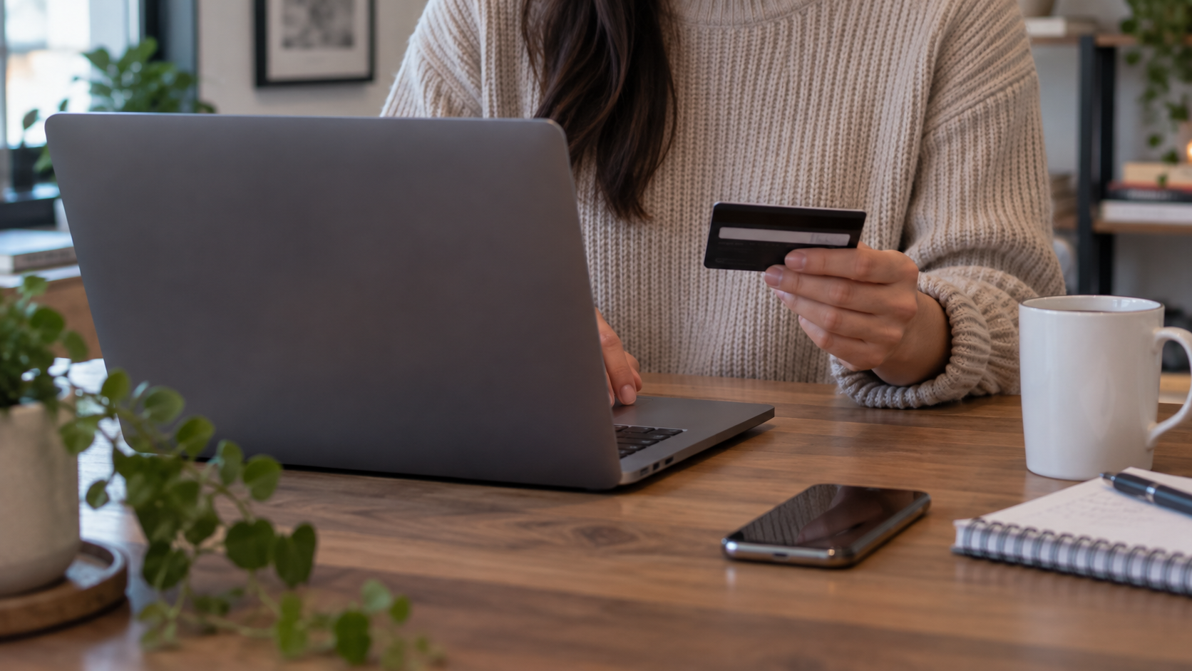 A person making a payment online