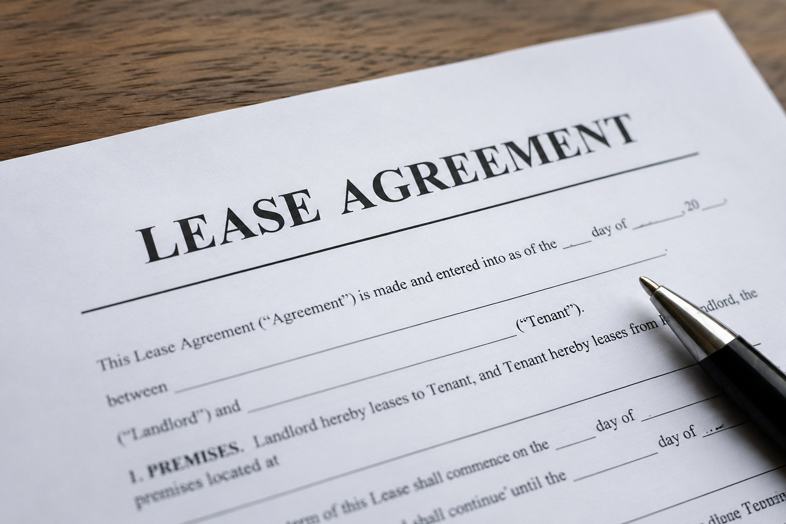 A lease agreement document