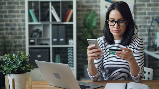 A person making a payment online