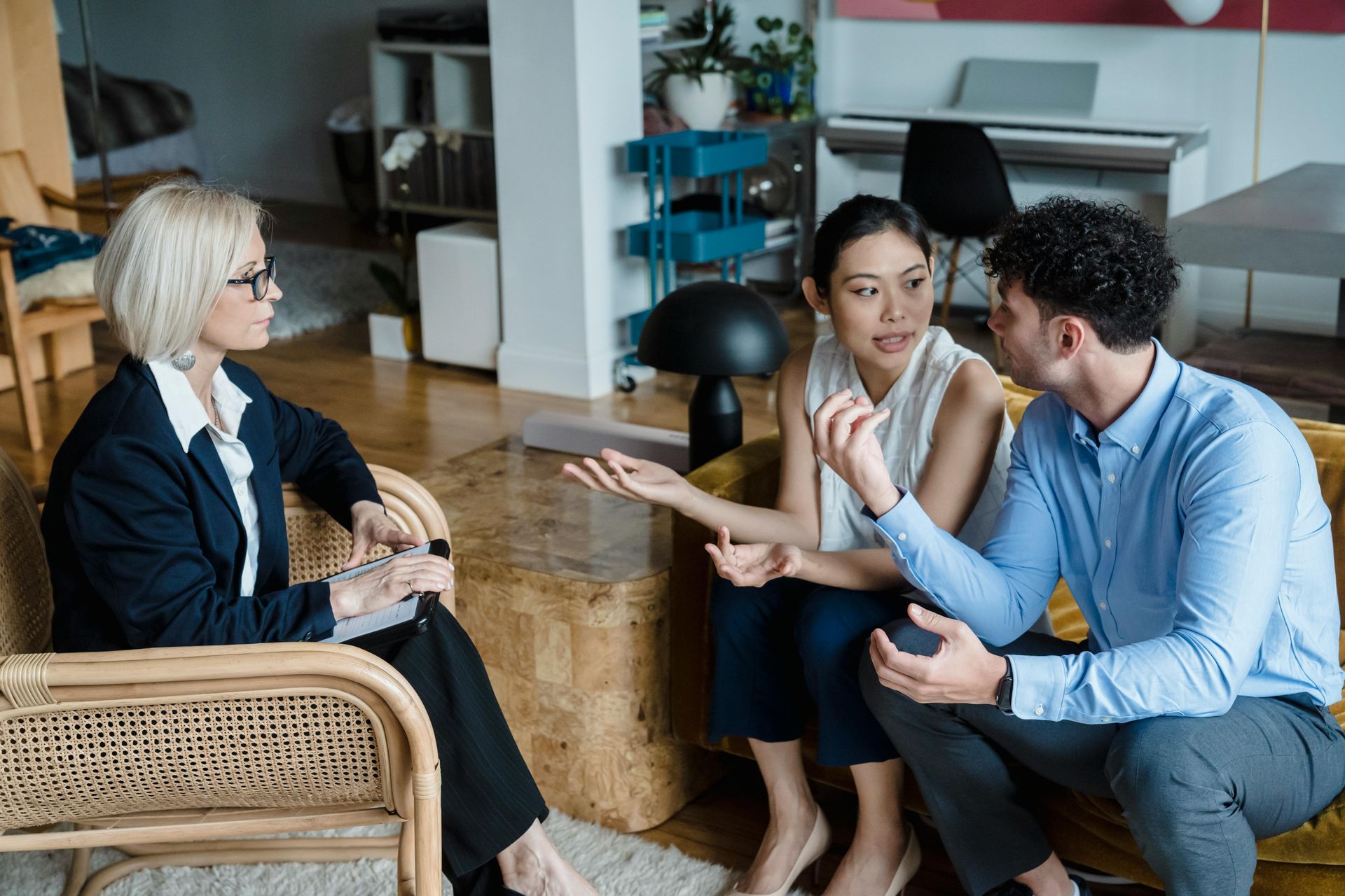 Property owners talking to the property manager