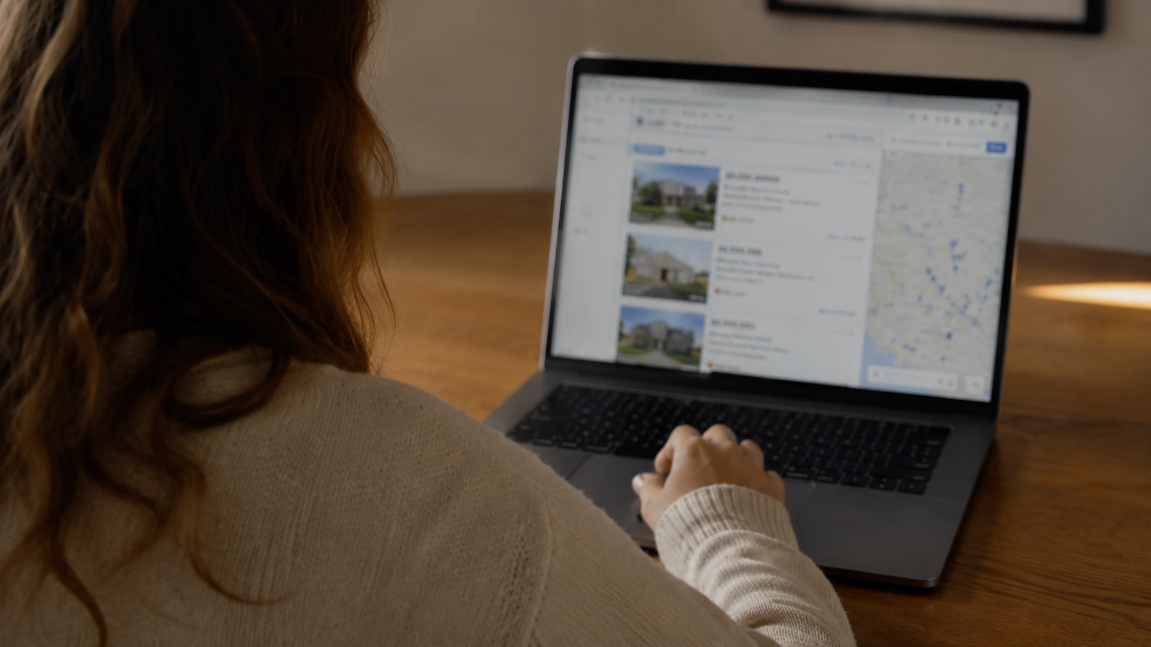 Person on a property listing website